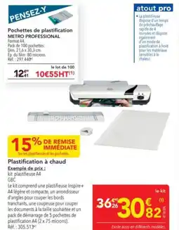 METRO Plastification à chaud offre