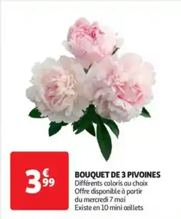 Auchan Drive Bouquet de 3 pivoines offre