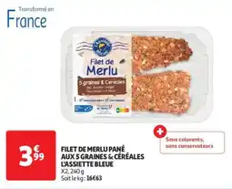 Auchan Drive Filet de merlu pané aux 5 graines & céréales l'assiette bleue offre