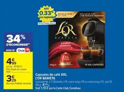 Carrefour Drive L'OR BARISTA Capsules de café XXL offre