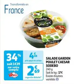 Auchan Drive Salade garden poulet caesar sodebo offre