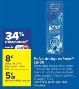 Carrefour Drive LENOR Parfum de Linge en Perles offre
