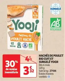 Auchan Drive Hachés de poulet bio cuit et surgelé yooji offre