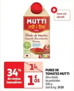 Auchan Drive Puree de tomates mutti offre