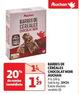 Auchan Drive Barres de céréales chocolat noir auchan offre