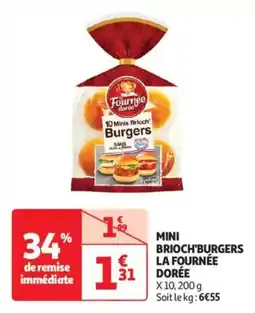 Auchan Drive Mini brioch'burgers la fournée dorée offre