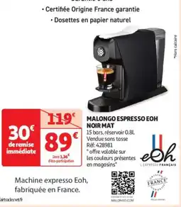 Auchan Drive Malongo espresso eoh noir mat offre