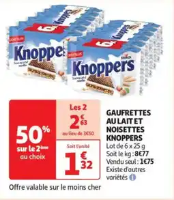 Auchan Drive Gaufrettes au laitet noisettes knoppers offre