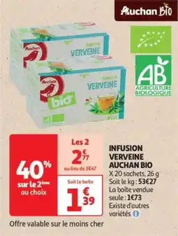 Auchan Drive Infusion verveine auchan bio offre
