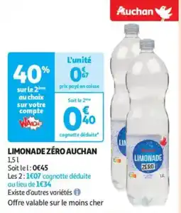 Auchan Drive Limonade zéro auchan offre