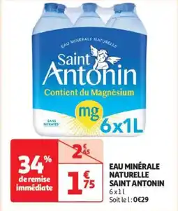 Auchan Drive Eau minérale naturelle saint antonin offre