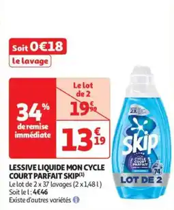 Auchan Drive Lessive liquide mon cycle court parfait skip offre