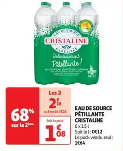 Auchan Drive Eau de source pétillante cristaline offre