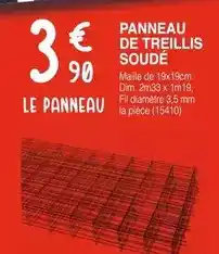 Chretien Matériaux Maille - panneau de treillis soude offre