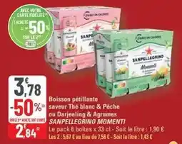 G20 San pellegrino - boisson pĂ©tillante saveur the blanc & pĂȘche ou darjeeling & agrumes offre