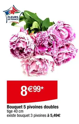 Carrefour Bouquet 5 pivoines doubles offre