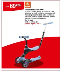 Carrefour Trottinette scribble 5 in 1 offre