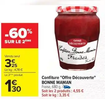 Carrefour Drive BONNE MAMAN Confiture "Offre Découverte" offre