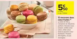 Carrefour Drive 12 macarons duos coeur fruités offre