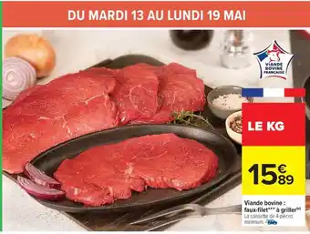 Carrefour Drive Viande bovine : faux-filet à griller offre