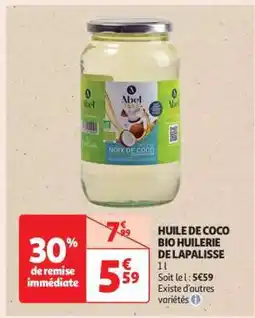 Auchan HUILE DE COCO BIO HUILERIE DE LAPALISSE offre
