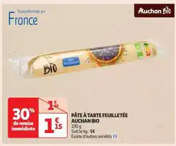 Auchan Pâte À Tarte Feuilletée Auchan Bio offre
