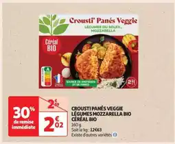 Auchan Crousti' Panés Veggie Légumes Mozzarella Bio Céréal Bio offre