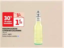Auchan BOISSON GAZEUSE CITRON BIO GALVANINA offre