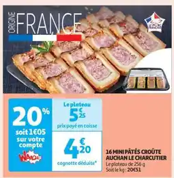 Auchan 16 Mini Pâtés Croûte Auchan Le Charcutier offre