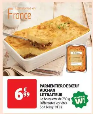 Auchan PARMENTIER DE BŒUF AUCHAN LE TRAITEUR offre