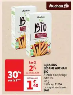 Auchan Gressins Sésame Auchan Bio offre