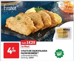 Auchan 4 Filets De Colin D'alaska Façon Meunière offre