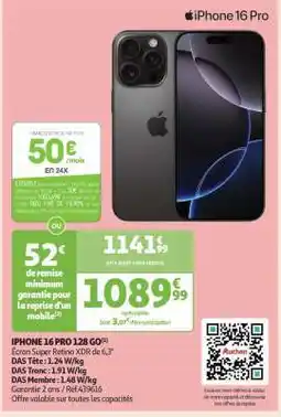Auchan iPhone 16 Pro 128 Go offre