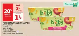 Auchan Purée De Fruits Auchan Baby Bio offre