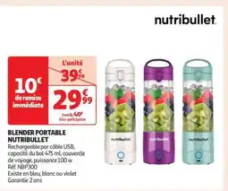 Auchan BLENDER PORTABLE NUTRIBULLET offre