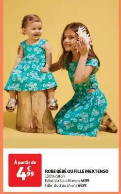 Auchan Robe Bébé Ou Fille Inextenso offre