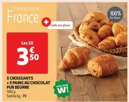 Auchan 5 Croissants + 5 Pains Au Chocolat Pur Beurre offre