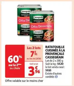 Auchan Ratatouille Cuisinée À La Provençale Cassegrain offre
