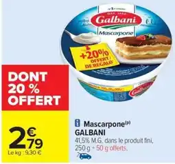 Carrefour Drive GALBANI Mascarpone offre