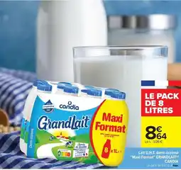 Carrefour Drive GRANDLAIT Lait U.H.T. demi-écrémé "Maxi Format" offre