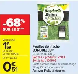 Carrefour Drive BONDUELLE Feuilles de mâche offre
