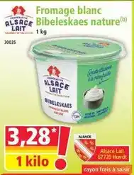 Norma Alsace lait - fromage blanc bibeleskaes nature offre