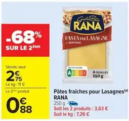 Carrefour Drive RANA Pâtes fraîches pour Lasagnes offre