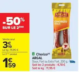 Carrefour Drive ARGAL Chorizo offre