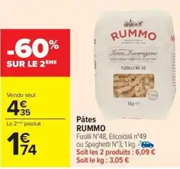 Carrefour Drive RUMMO Pâtes offre