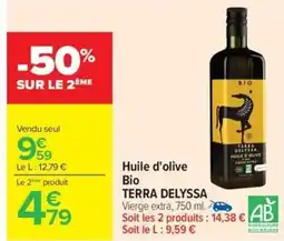 Carrefour Drive TERRA DELYSSA Huile d'olive Bio offre