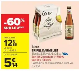 Carrefour Drive TRIPEL KARMELIET Bière offre