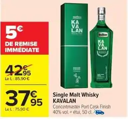 Carrefour Drive KAVALAN Single Malt Whisky offre