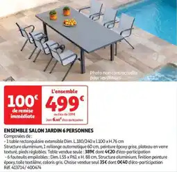 Auchan Drive Ensemble salon jardin 6 personnes offre
