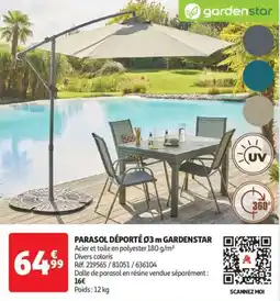 Auchan Drive Parasol déporté gardenstar offre
